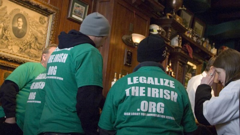 Undocumented Irish protesters in New York.