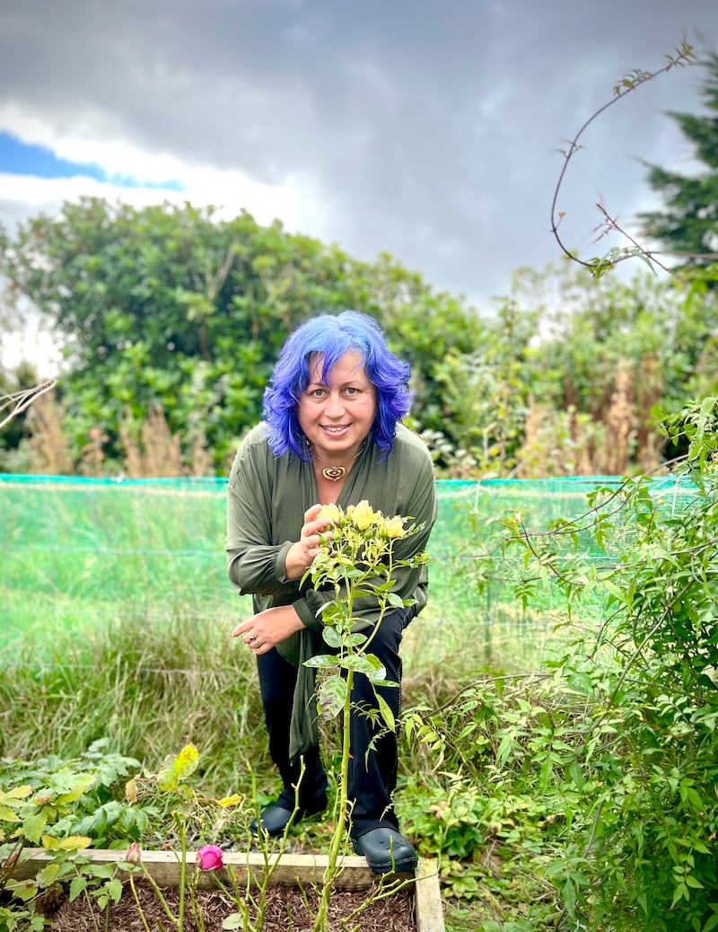 Columbia Hillen has created a herb garden on the grounds of her home in Donegal