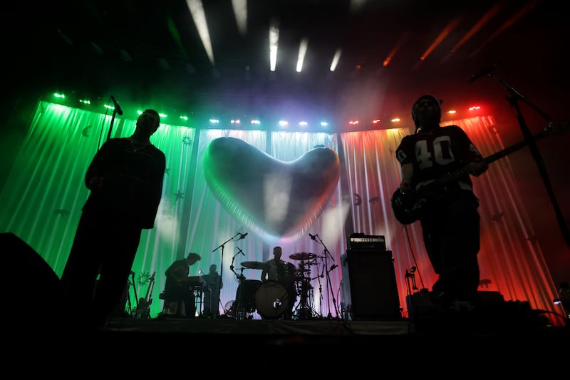 Fontaines DC: the band on stage at 3Arena in Dublin. Photograph: Chris Maddaloni