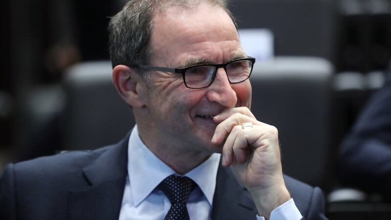 Republic of Ireland manager Martin O’Neill at the World Cup playoff draw in Zurich. Photograph: Reuters