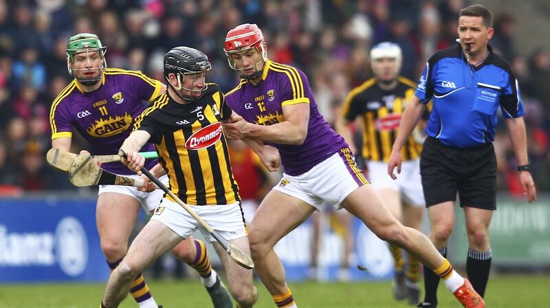 Kilkenny’s Conor Delaney: managed to cut down aerial threat of Wexford’s Lee Chin during the league semi-final. Photograph: Ken Sutton/Inpho