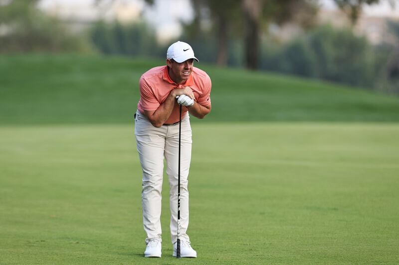 Northern Ireland's Rory McIlroy lines up a shot at the Dubai Desert Classic earlier this month. Photograph: Fadel Del Senna/AFP via Getty Images