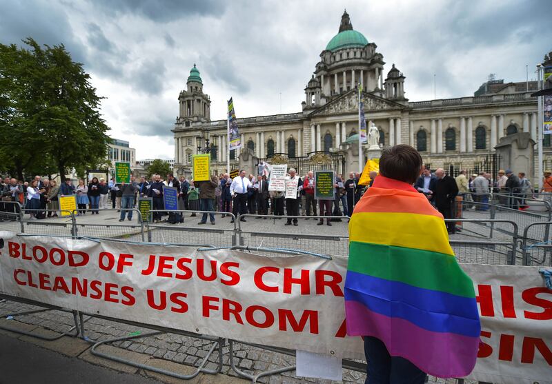 25th annual Belfast Pride parade on August 1, 2015 in Belfast. Photograph: Charles McQuillan/Getty