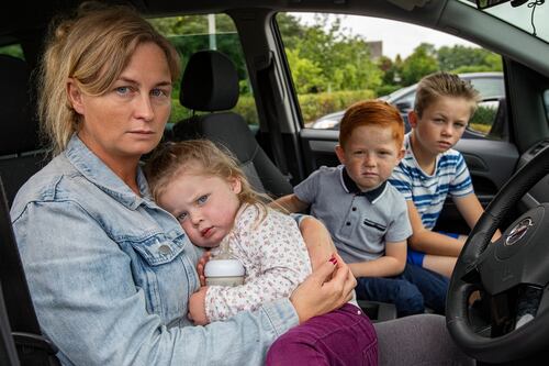 Mother and five children sleeping in car while seeking accommodation