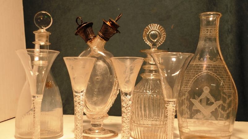 A selection of 19th century Irish and English glass  from the private collection of the late Mr Knollys Stokes will be auctioned at Marshs in Cork on November 5th