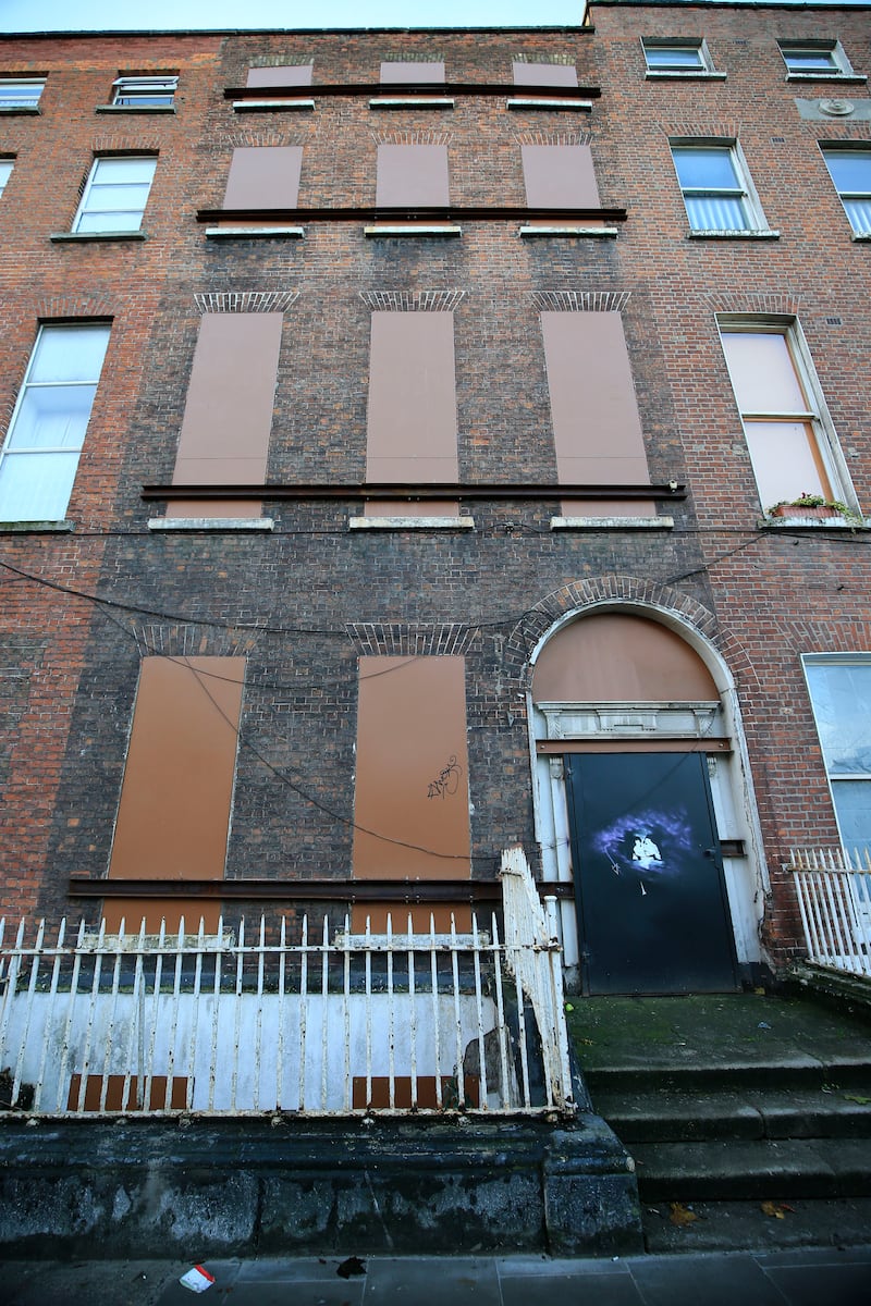 No 30 North Frederick Street.  This a Georgian house derelict for decades. The council had to intervene in 2015 when it started falling down. It is all secured and sealed up, but remains out of use. Photograph: Nick Bradshaw