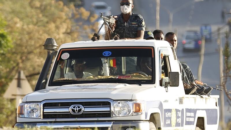 Units of the Ethiopian army patrol the streets of Mekelle city  on March 7th. Photograph: Minasse Wondimu Hailu/Anadolu Agency via Getty Images