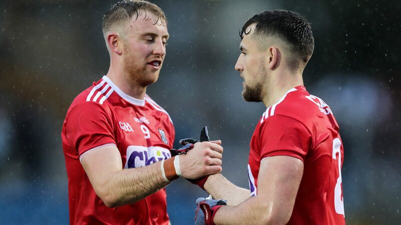 Nathan Walsh (L) and Killian O’Hanlon are another two Cork footballers who will meet the Kingdom for the first time in the Munster SFC final. Photograph: Laszlo Geczo/Inpho