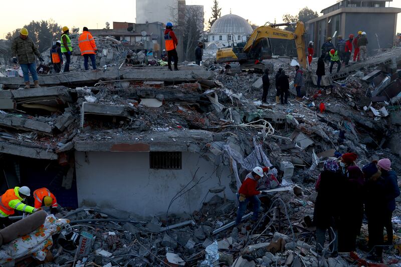 Rescue operations continue in Adiyaman after powerful earthquake, Turkey. Photograph: Sedat Suna/EPA