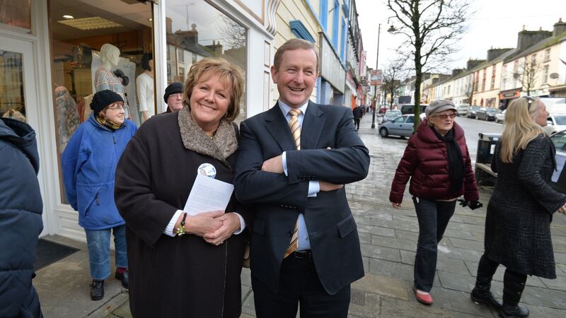 Taoiseach Enda Kenny with his wife Fionnuala O’Kelly in Ballyhaunis, Co Mayo during the 2016 general election campaign. Photograph: Alan Betson