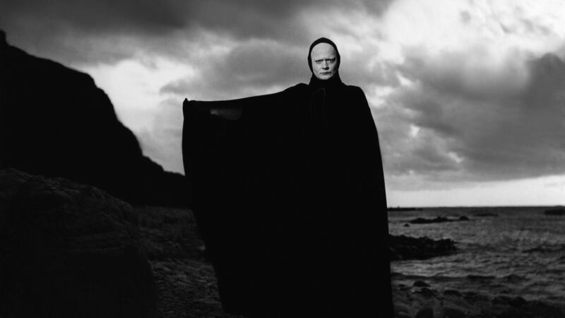 Swedish actor Bengt Ekerot on the set of Det Sjunde Inseglet (The Seventh Seal), written and directed by Ingmar Bergman. Photograph: Sunset Boulevard/Corbis via Getty Images