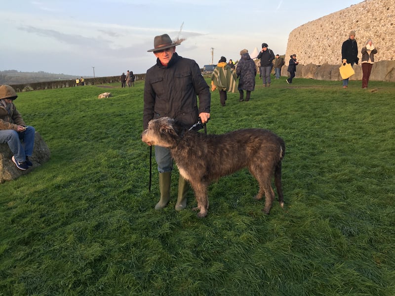 Tony Redmond with Irish wolfhound, Saidhb. Photograph: Stephen Farrell