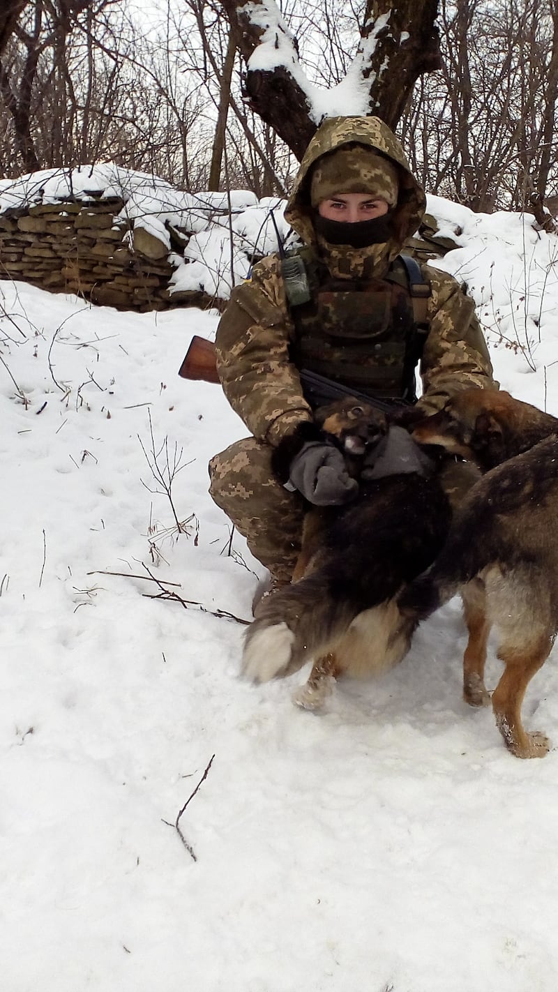 Lt Mykytenko joined the Ukrainian army in 2016. This photo was taken in 2017 in a part of Donetsk now under Russian occupation