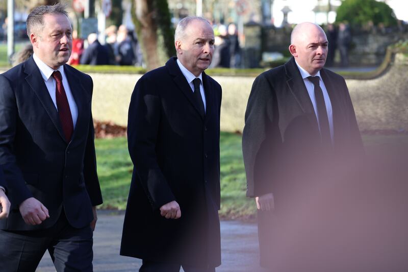 Tánaiste Micheal Martin, arriving at John Bruton's funeral. Photograph: Dara Mac Dónaill