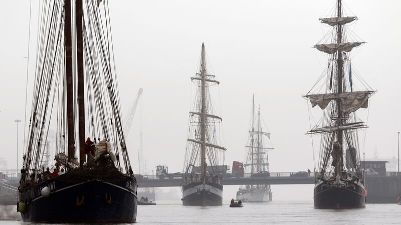 Tall ships arrive in Dublin as part of Tall Ships Regatta 2018. Photograph: Nick Bradshaw