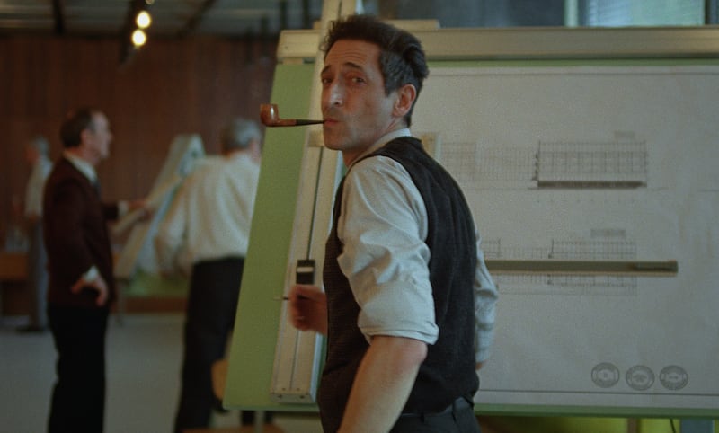 Adrien Brody as Laszlo Toth at the architect's drawing board. Photograph: Universal Pictures UK