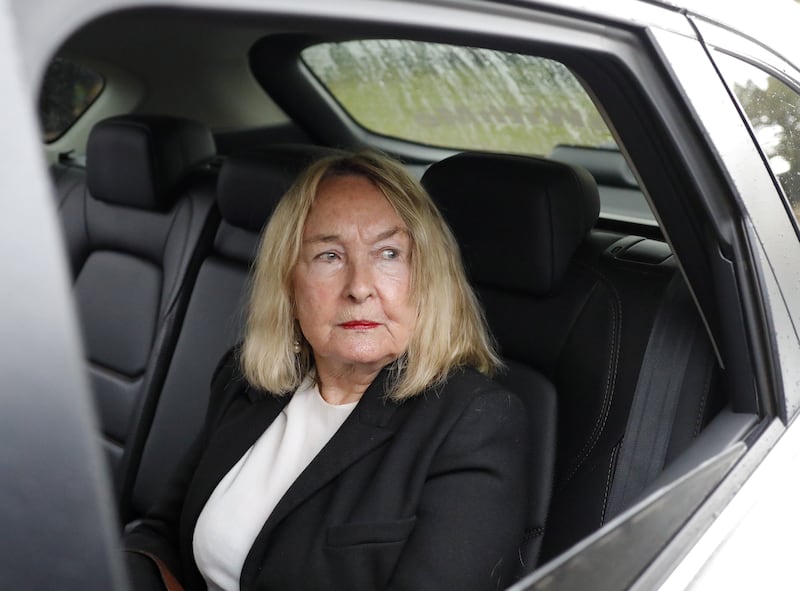 June Steenkamp, mother of murder victim Reeva Steenkamp, arrives at Atteridgeville Prison for Oscar Pistorius's parole hearing on Friday, Photograph: Kim Ludbrook/EPA-EFE