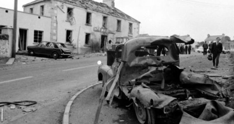 The July 1972 attack on the village of Claudy, Co Derry, killed nine people, including three children. Photograph: PA