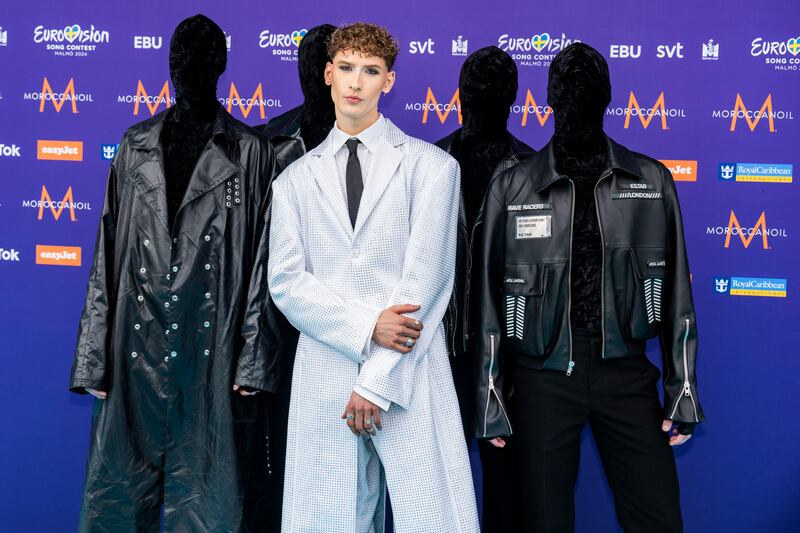 Silvester Belt from Lithuania attends the Eurovision opening ceremony. Photograph: Martin Sylvest Andersen/Getty Images