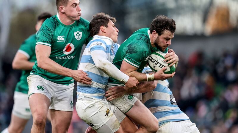 Robbie Henshaw made a seamless return to action against Argentina. Photograph: Dan Sheridan/Inpho