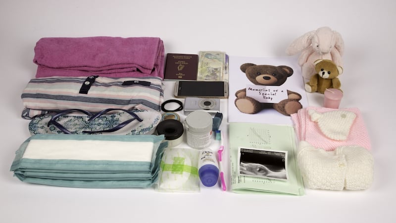 Amy Walsh’s trip to the maternity hospital involved  packing all the usual items such as teddy bears and baby blankets,  as well as  medical files, passports, accommodation information, hospital correspondence, directions and a memory book.