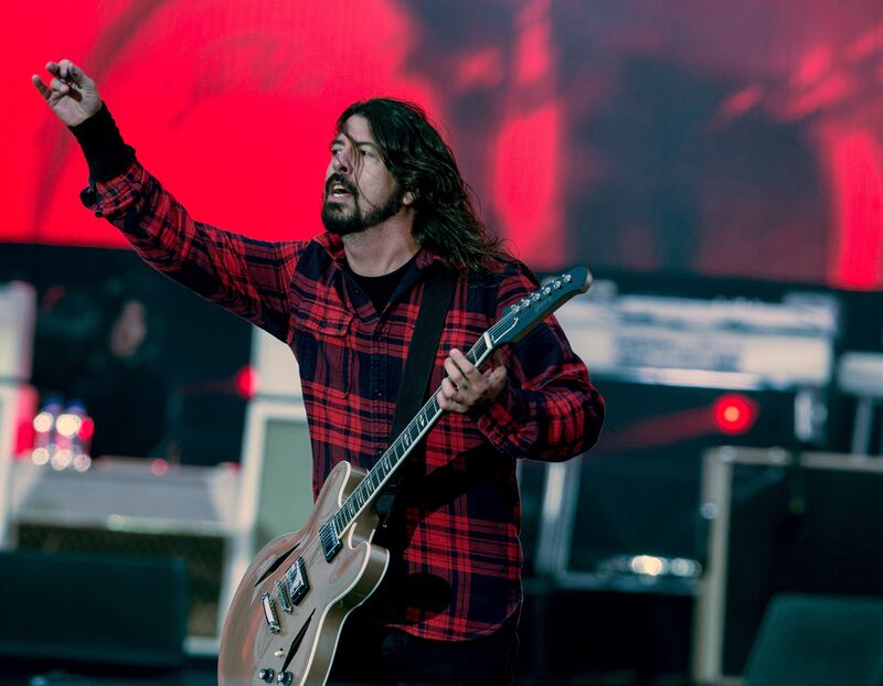 Slane Castle: Dave Grohl of Foo Fighters on stage in 2015 