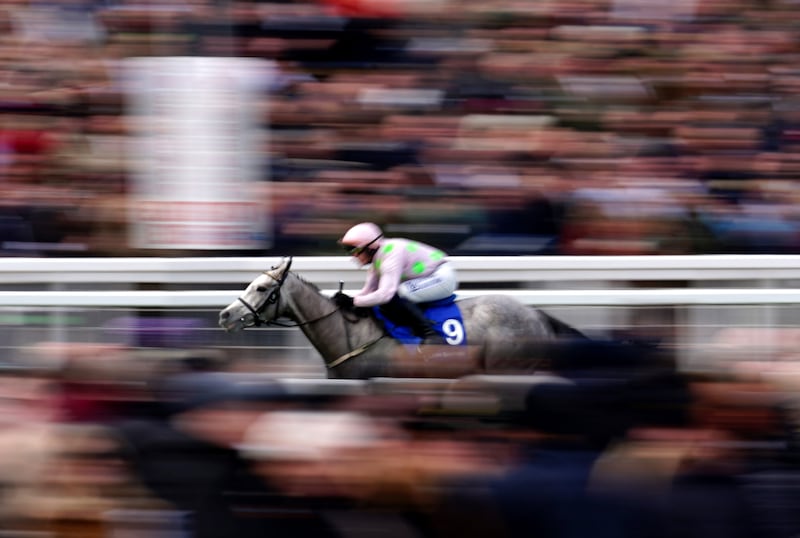 Lossiemouth ridden by Paul Townend on their way to winning the Close Brothers Mares' Hurdle at Cheltenham. Photograph: David Davies for The Jockey Club/PA Wire