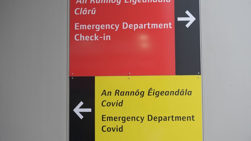 Signage for the Covid and non-Covid Emergency Departments at St  Vincent’s. Photograph: Alan Betson/The Irish Times