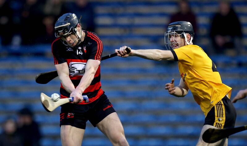 Kevin Mahony scores the second goal of the game for Ballygunner in the Munster SHC final victory over Clonlara at Semple Stadium. Photograph: Ryan Byrne/Inpho