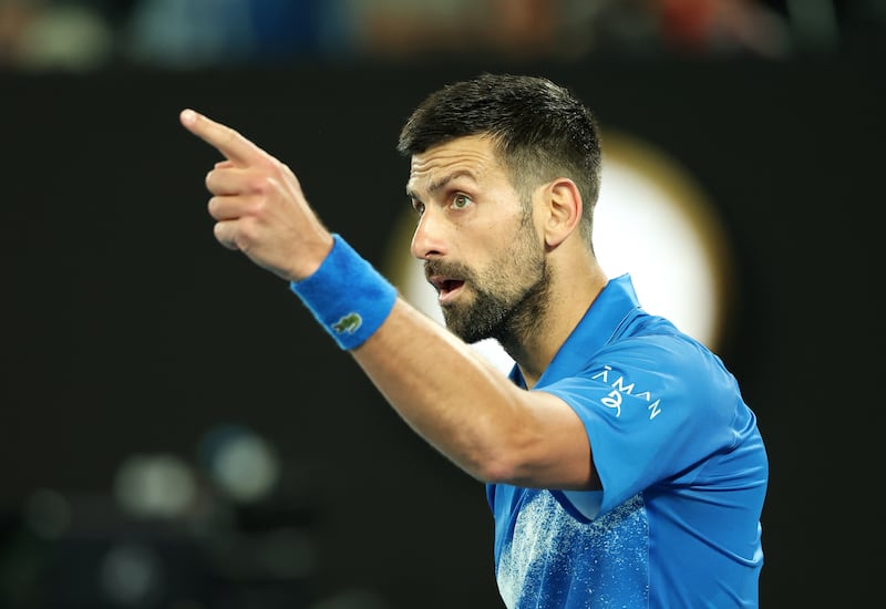 Novak Djokovic during his men's singles third round match against Tomas Machac. Photograph: Cameron Spencer/Getty Images