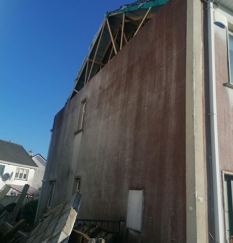 The Egans' home in Ballinasloe, Co Galway, was badly damaged by Storm Éowyn. Photograph: PA 