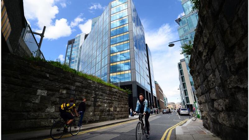 Google’s HQ in Barrow Street, Dublin: the presence of numerous IT companies in the so-called “Silicon Docks” area of the city has lead to a cluster of IT skills. Photograph: Bryan O’Brien