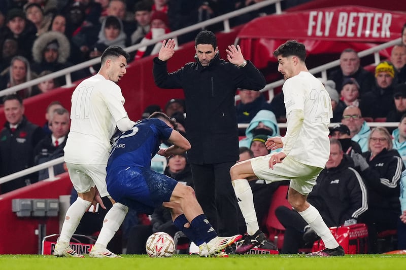 Mikel Arteta's approach to Arsenal matches has not been hands-off enough. Photograph: Mike Egerton/PA Wire