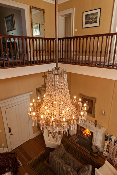 A grand chandelier in Glanleam House.