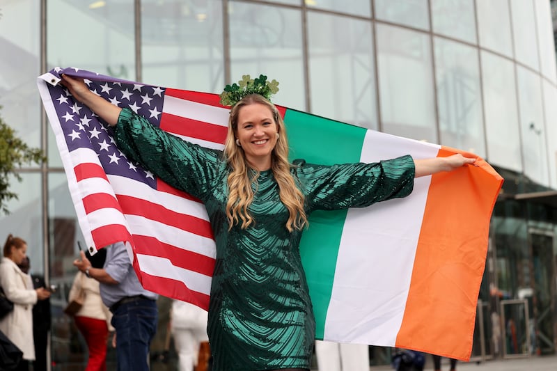 02/10/2023 - NEWS - Image from the citizenship ceremonies which have been taking place in the CCD today. Abby McConnell from the USA celebrating her citizenship this afternoon. Photograph Nick Bradshaw for The Irish Times