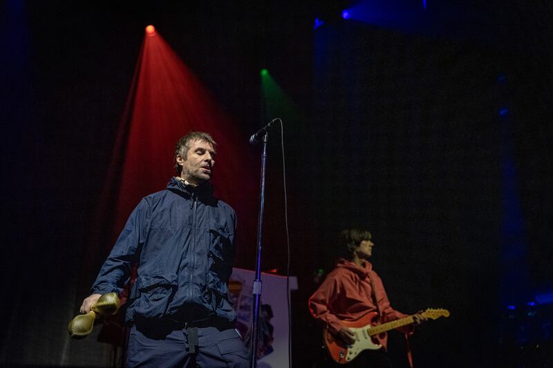 Liam Gallagher and John Squire performing in Dublin. Photograph: Tom Honan