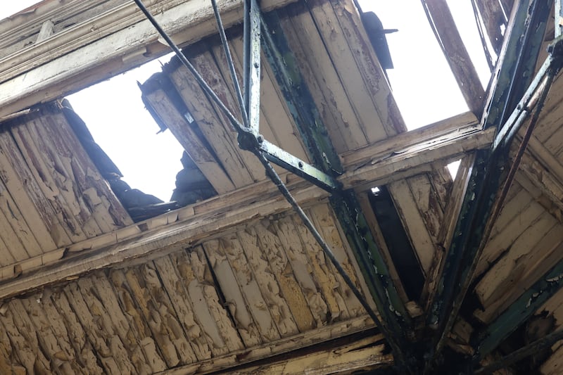 The roof of the Iveagh Markets. Photograph: Dara Mac Dónaill








