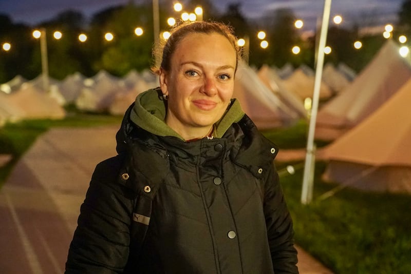 Maiia Babushkina is a Ukrainian doctor who spent a week living in a tent on the Stradbally Electric Picnic site before moving in with an Irish host in Portlaoise. Photograph: Enda O'Dowd