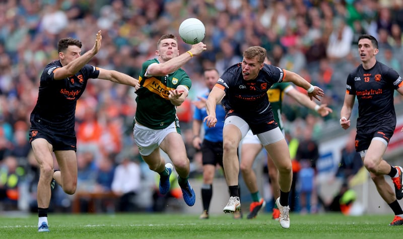 Kerry's Diarmuid O’Connor vies with Armagh's Oisin O'Neill and Niall Grimley in last year's All-Ireland semi-final. Photograph: James Crombie/Inpho