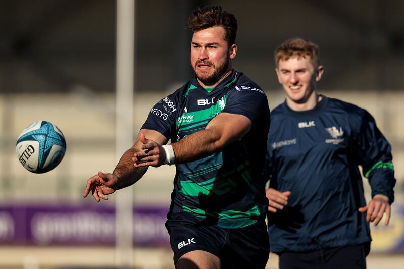 Shayne Bolton at Connacht Rugby squad training in the Sportsground, Galway. Photograph: Ben Brady/Inpho