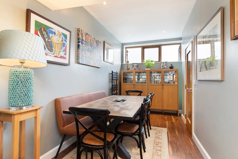 What was originally a car port is now a dining room