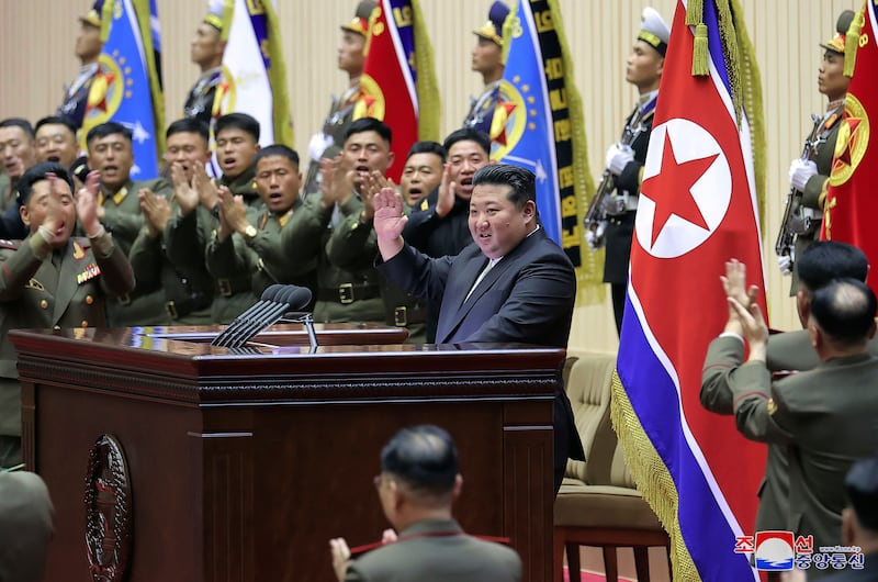 Kim Jong Un in Pyongyang. Photograph: KCNA/Korea News Service/AP