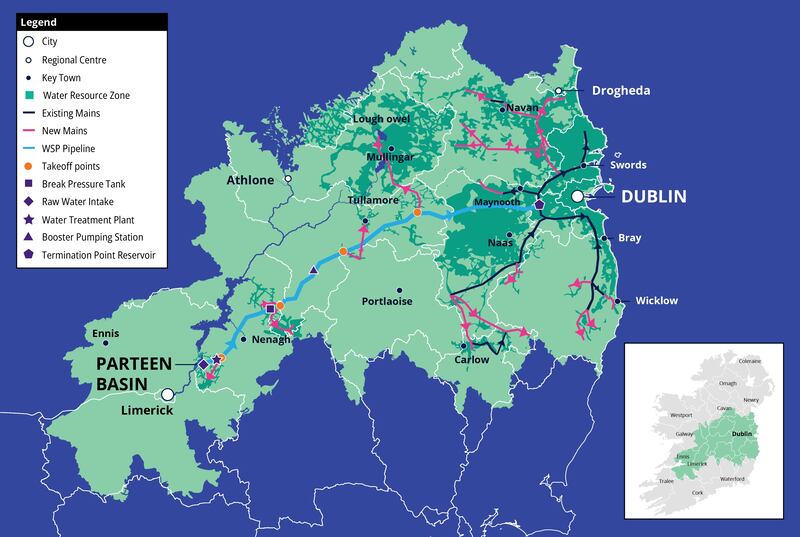 Shannon-Dublin water supply project. Graphic: Uisce Eireann