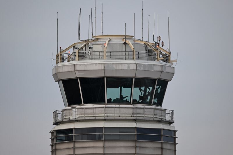 The duties of handling air traffic control for helicopters and for planes at Reagan National Airport on Wednesday night were combined before the deadly crash. Photograph: Oliver Contreras
/AFP via Getty Images)