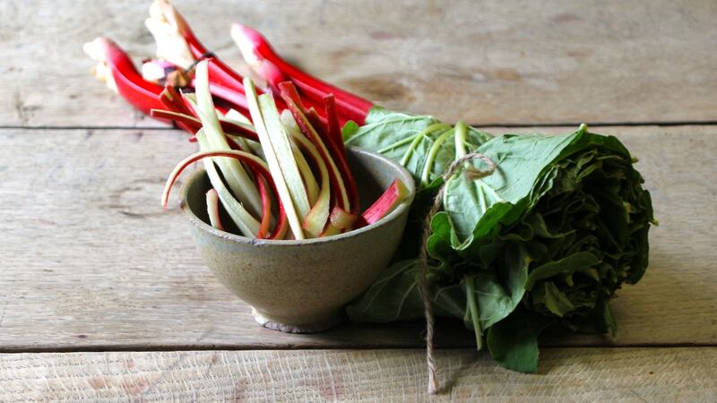 Quick pickled rhubarb