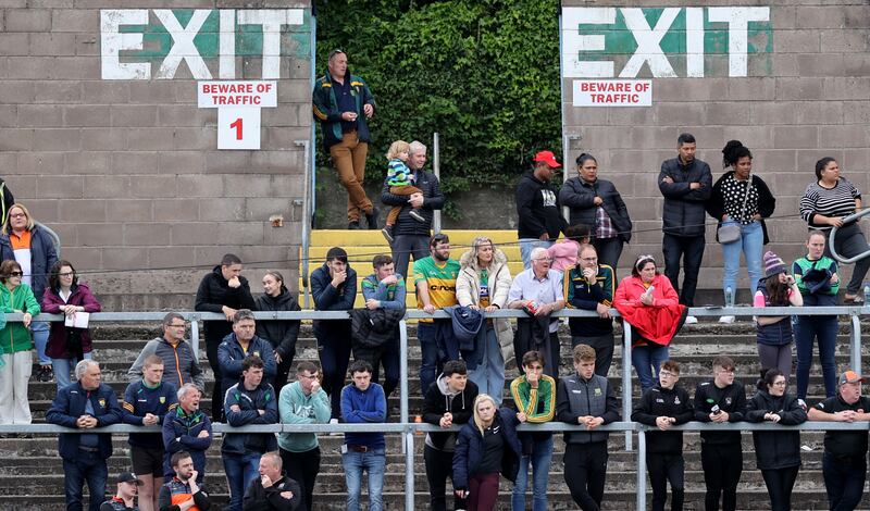 Fans at St Tiernach's Park in Clones, Co Monaghan. Photograph: James Crombie/Inpho