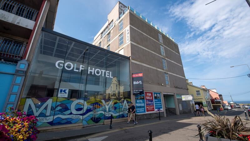 The now-closed Golf Hotel: Main Street is Ballybunion’s artery, dominated by the 1960s-style five-storey hotel that closed in 2016. Photograph: Domnick Walsh