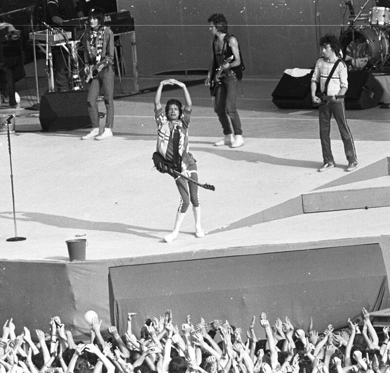 Slane Castle: the Rolling Stones on stage in 1982. Photograph: Peter Thursfield