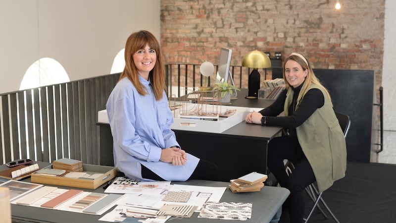 Tonya Douglas-Newell and Michaela Newell, (right) at their office, Little Design House, Interior designer in Monaghan, Co Monaghan. Photograph: Dara Mac Dónaill