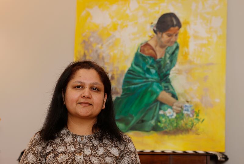 Vidya Vivek, an artist based in Knocklyon, Dublin. Photograph: Alan Betson 
